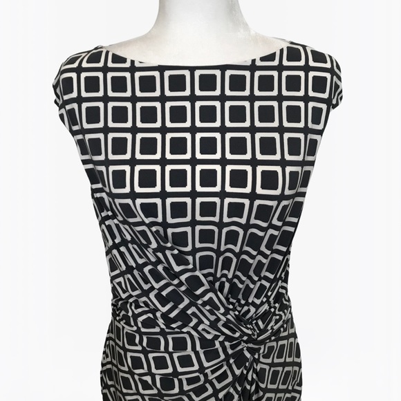 Ralph Lauren Sheath Geo Print Women’s Midi Dress - 10/12 - Picture 6 of 17